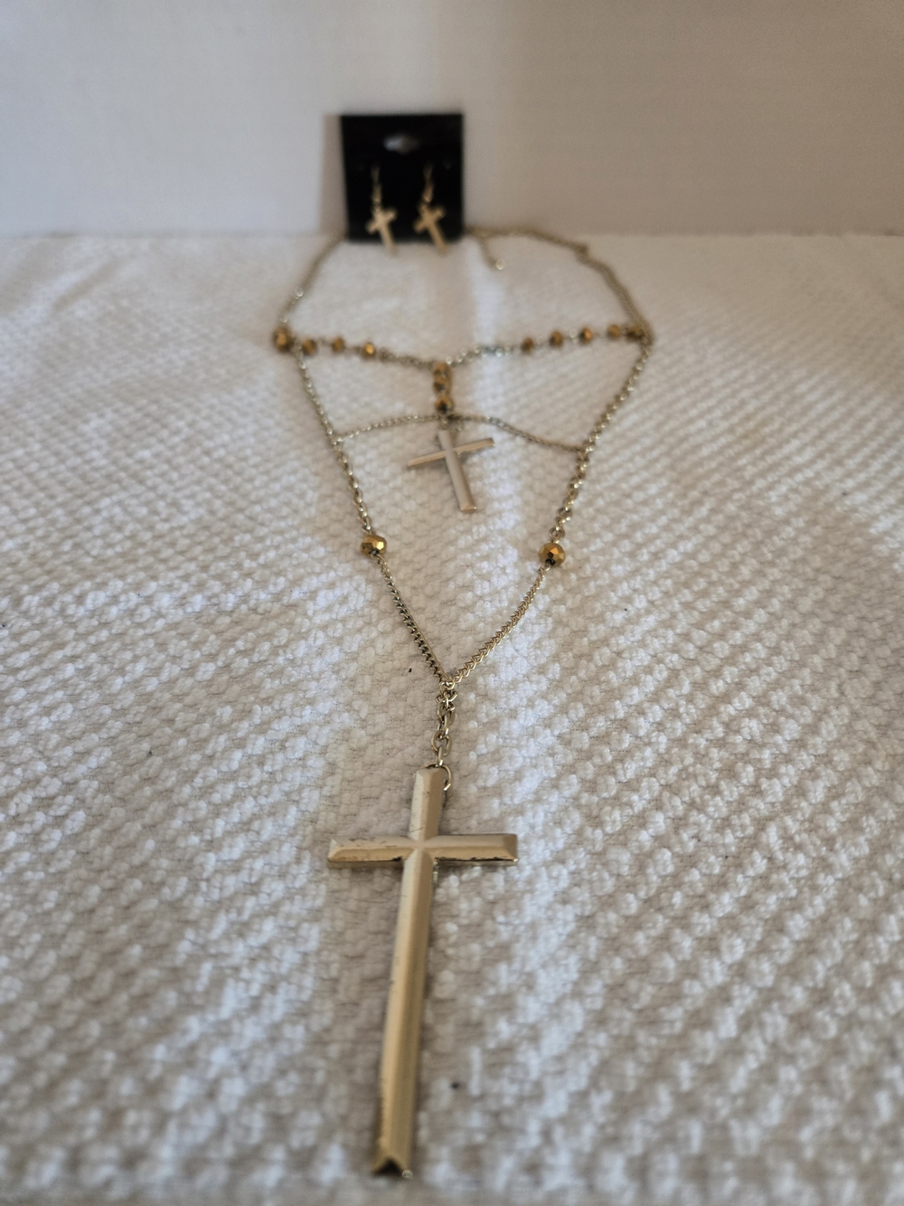 Costume Jewelry Cross Necklace And Earings
